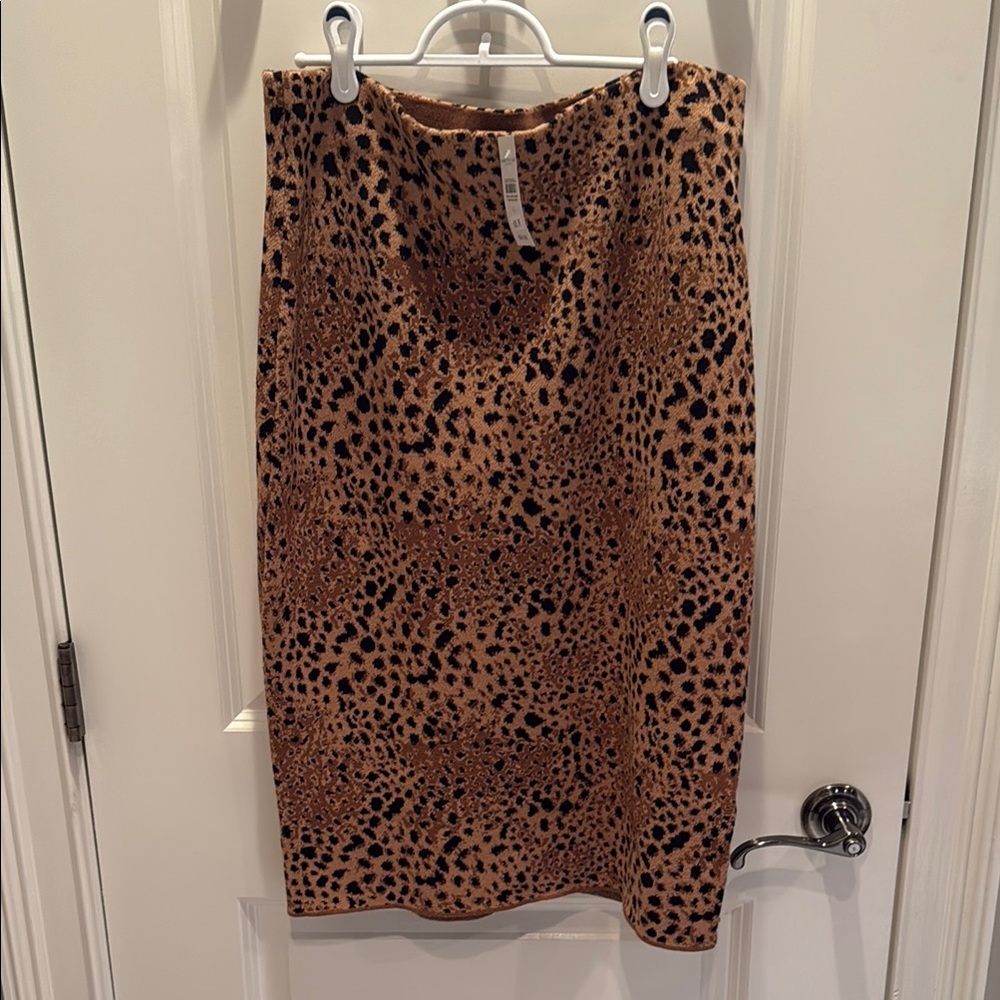 Ann Taylor Factory Brown and Orange Cocktail Pencil Skirt